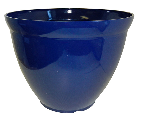 15 x 11.5 Bell Planter Blue Gloss - 12 per case - Decorative Planters